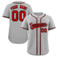 Custom Gray Red-Black Classic Style Authentic Baseball Jersey