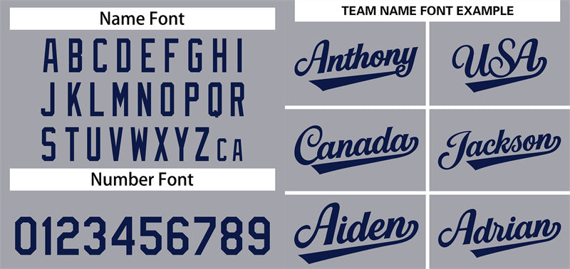 Custom Gray Navy Solider Classic Style Authentic Baseball Jersey Limited