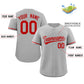 Custom Gray Red Solider Classic Style Authentic Baseball Jersey Limited