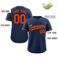 Custom Navy Orange Solider Classic Style Authentic Baseball Jersey Limited