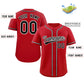 Custom Red Black-White Solider Classic Style Authentic Baseball Jersey Limited