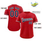 Custom Red Navy-White Solider Classic Style Authentic Baseball Jersey Limited