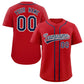 Custom Red Navy-White Classic Style Authentic Baseball Jersey