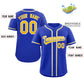 Custom Royal Gold-White Classic Style Authentic Baseball Jersey Limited