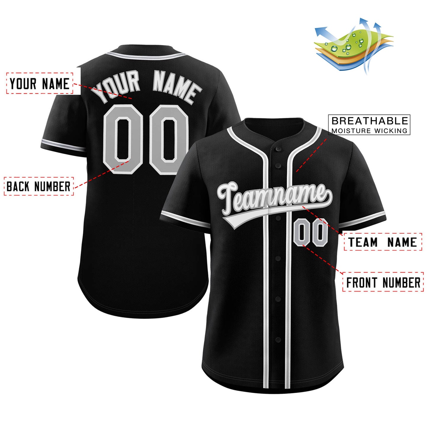 Custom Black White-Gray Classic Style Authentic Baseball Jersey Limited