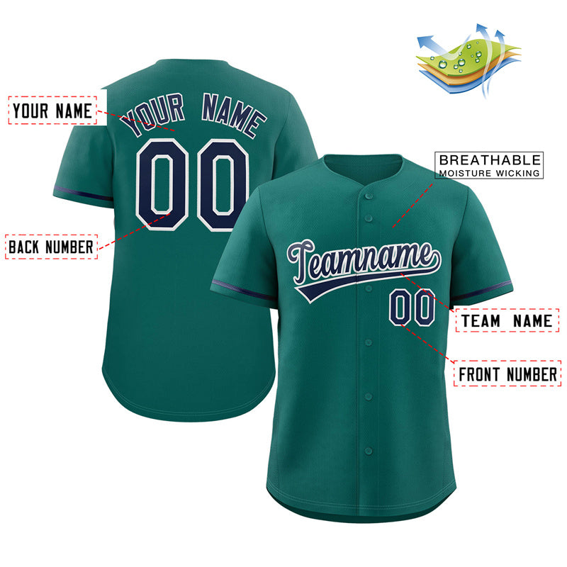 Custom Aqua Royal-White Solider Classic Style Authentic Baseball Jersey Limited