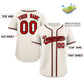Custom Cream Red-Black Classic Style Authentic Baseball Jersey Limited