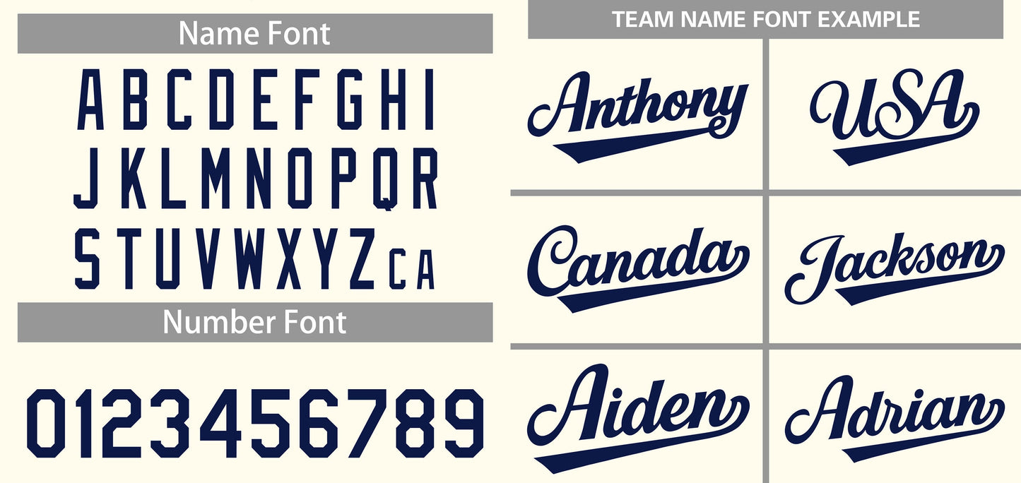 Custom Cream Navy Classic Style Authentic Baseball Jersey Limited