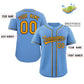Custom Powder Blue Yellow-Navy Classic Style Authentic Baseball Jersey Limited