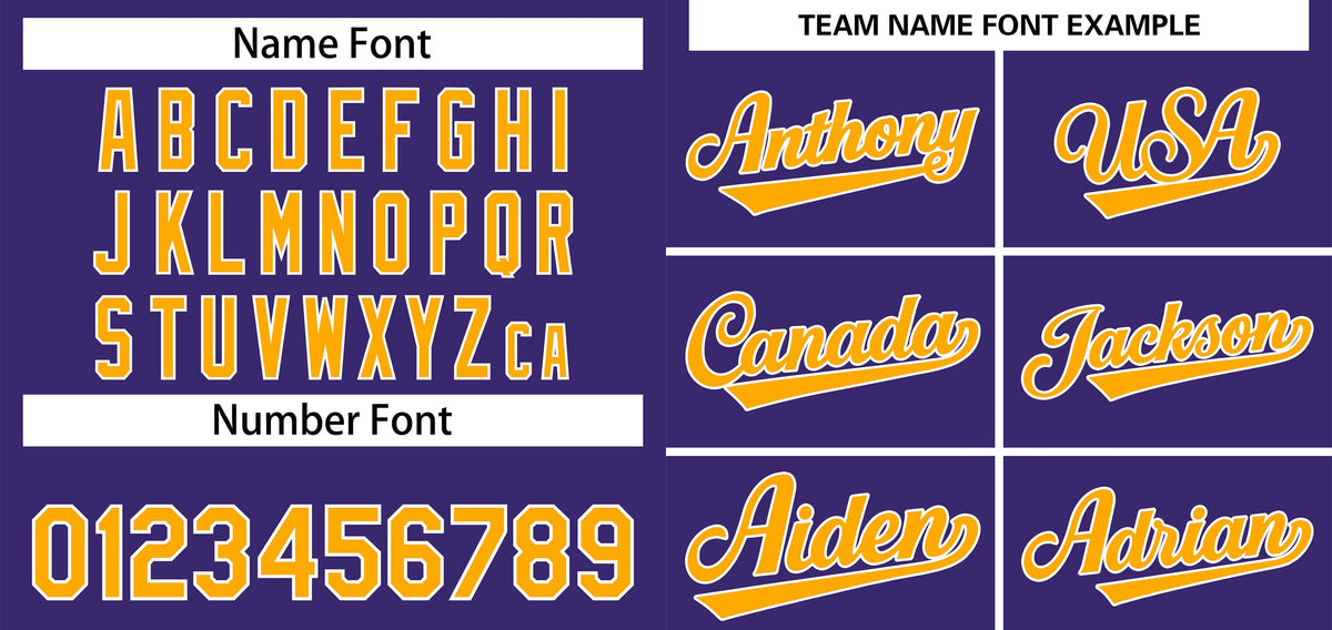 Custom Purple Yellow-White Classic Style Authentic Baseball Jersey Limited