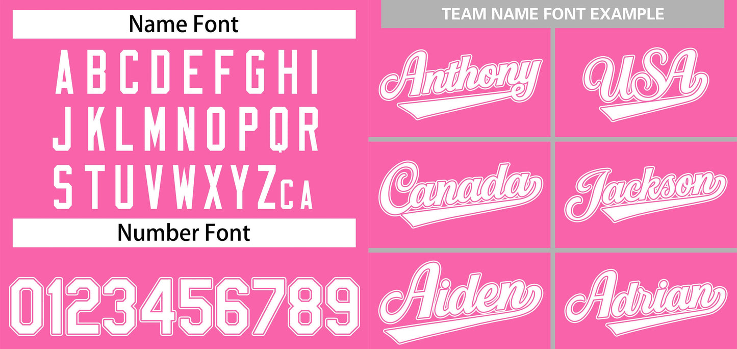 Custom Pink White-Pink Classic Style Authentic Baseball Jersey Limited