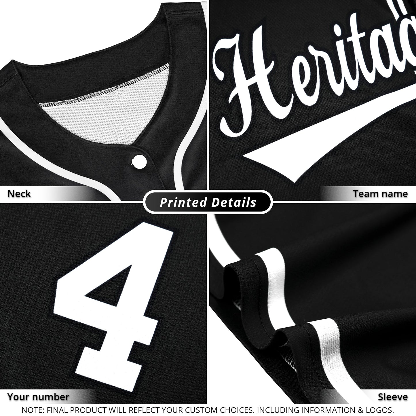 Custom Black White Classic Style Authentic Baseball Jersey Limited