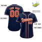 Custom Navy Orange-White Classic Style Authentic Baseball Jersey Limited