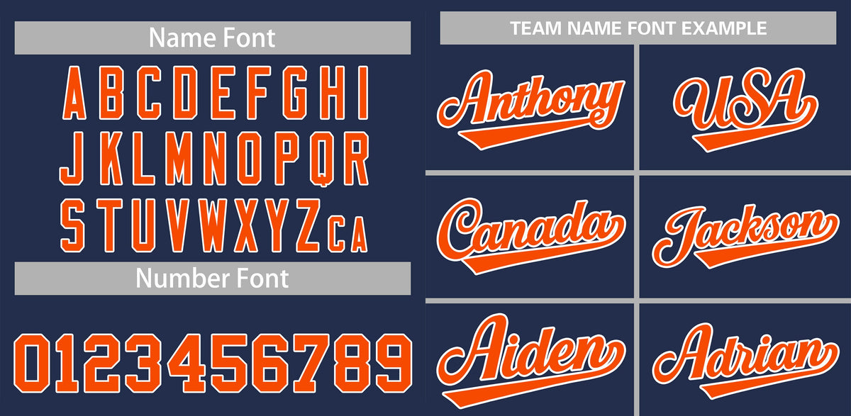 Custom Navy Orange-White Classic Style Authentic Baseball Jersey Limited