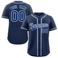 Custom Navy Royal-Gray Classic Style Authentic Baseball Jersey