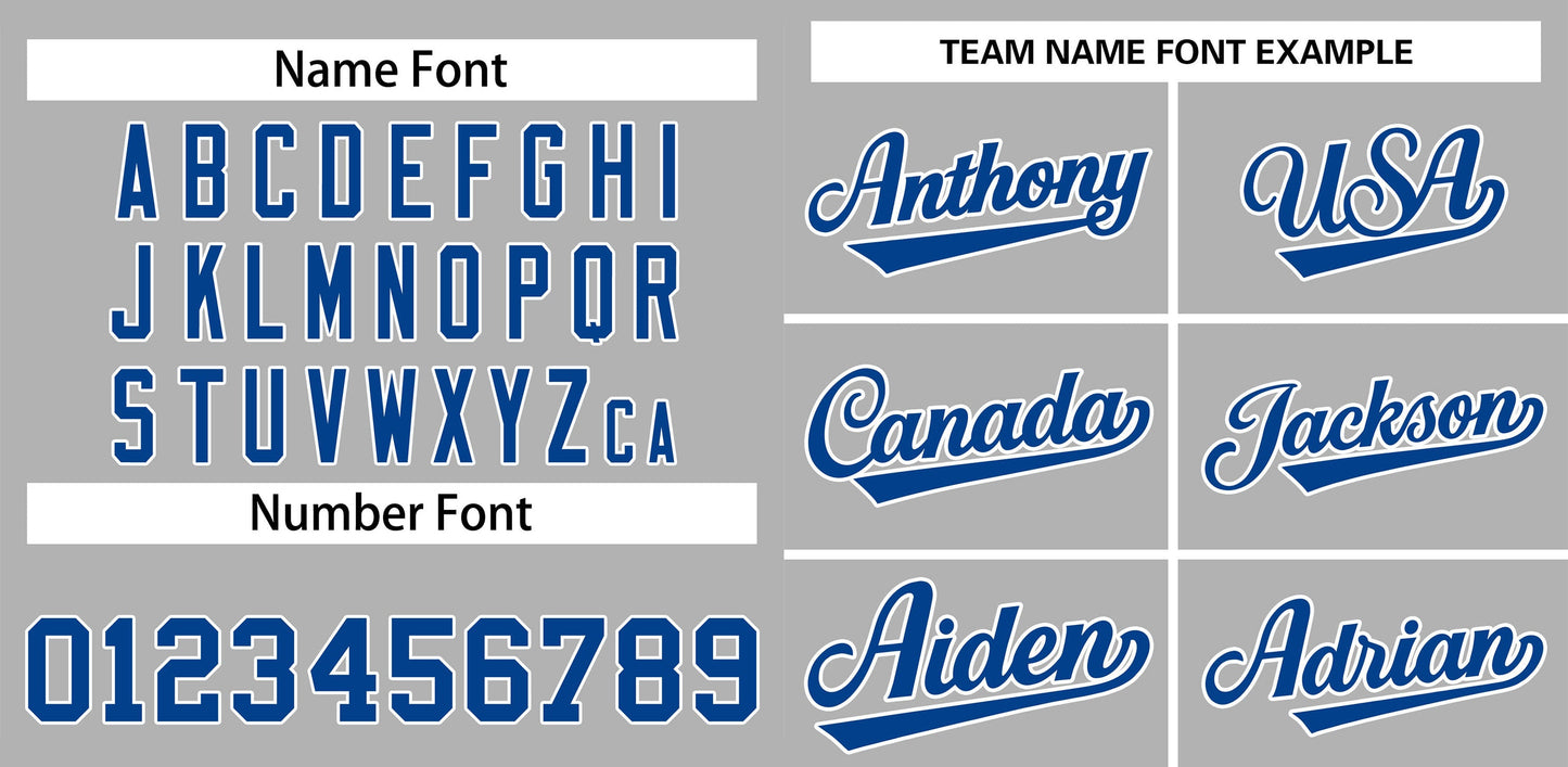 Custom Gray Royal-White Classic Style Authentic Baseball Jersey Limited