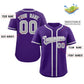 Custom Purple Gray-White Classic Style Authentic Baseball Jersey Limited