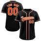 Custom Black Orange-White Classic Style Authentic Baseball Jersey
