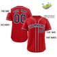 Custom Red Navy-White Classic Style Authentic Baseball Jersey Limited