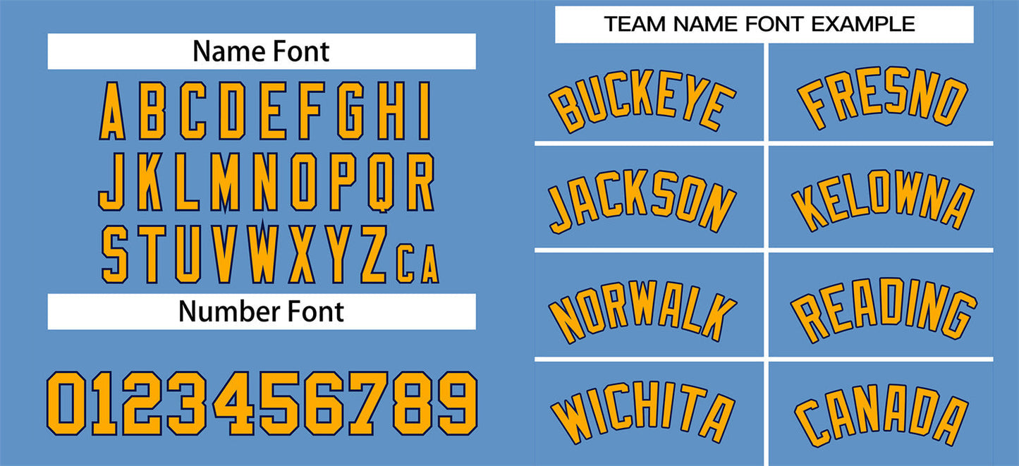 Custom Light Blue Yellow-Navy Classic Style Authentic Baseball Jersey Limited