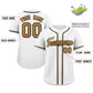 Custom White Old Gold-Black Classic Style Authentic Baseball Jersey Limited