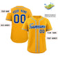 Custom Yellow Royal-White Classic Style Authentic Baseball Jersey Limited