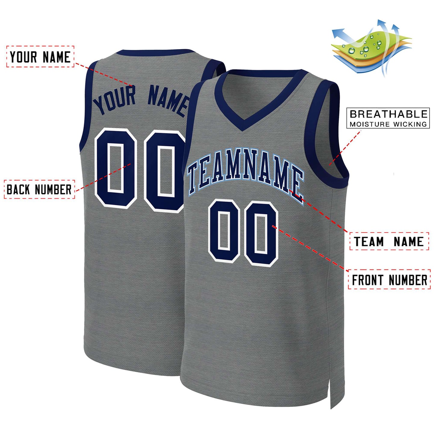 Custom Dark Gray Navy-White Classic Tops Basketball Jersey Limited