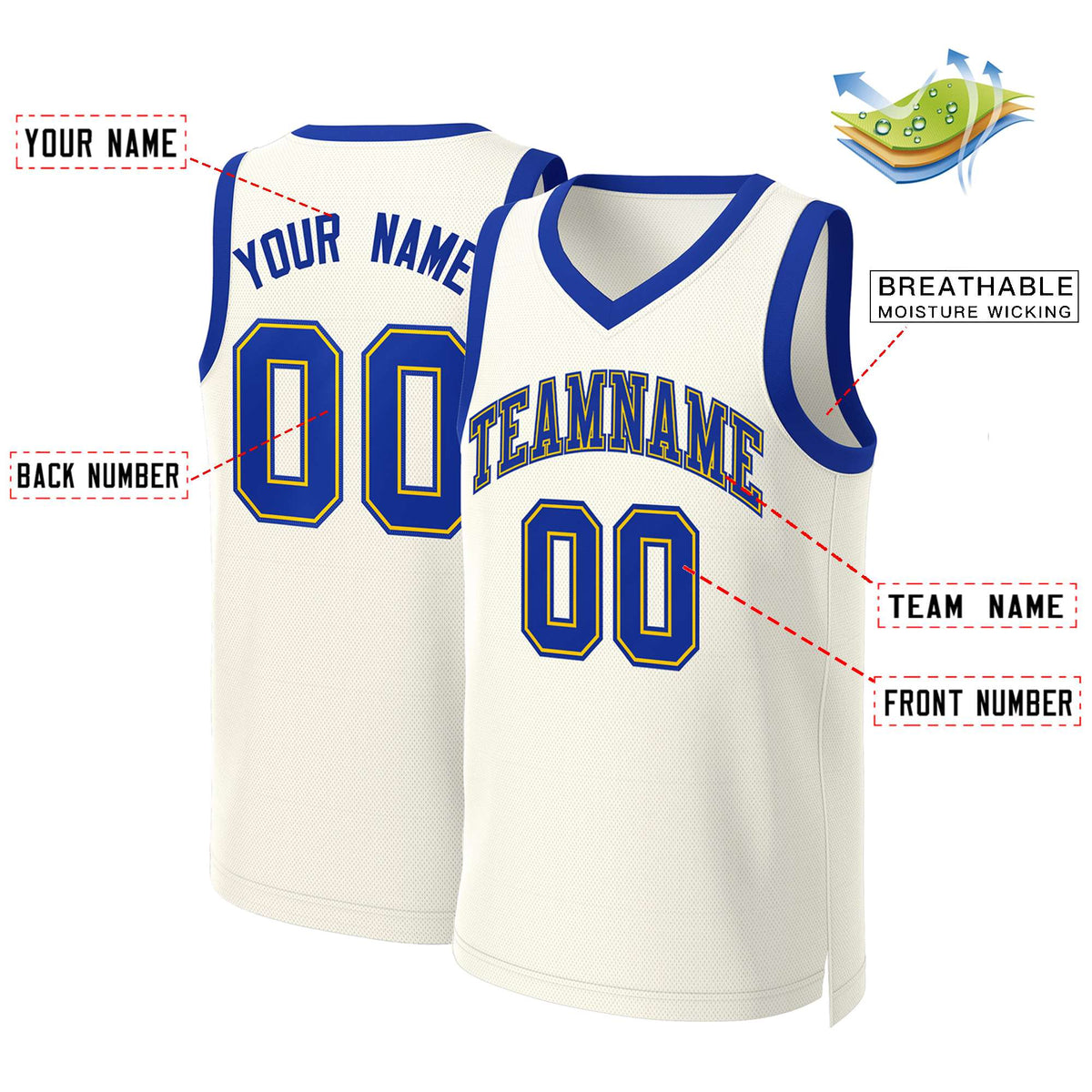 Custom Khaki Royal-Yellow Classic Tops Basketball Jersey Limited