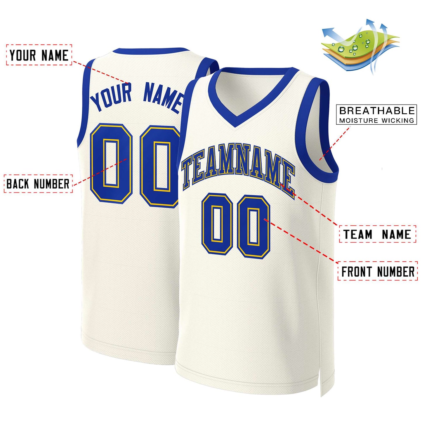 Custom Khaki Royal-Yellow Classic Tops Basketball Jersey Limited