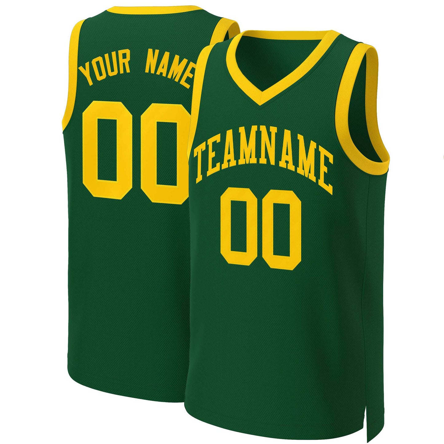 Custom Green Gold Classic Tops Basketball Jersey