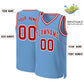 Custom Light Blue Red-White Classic Tops Basketball Jersey Limited