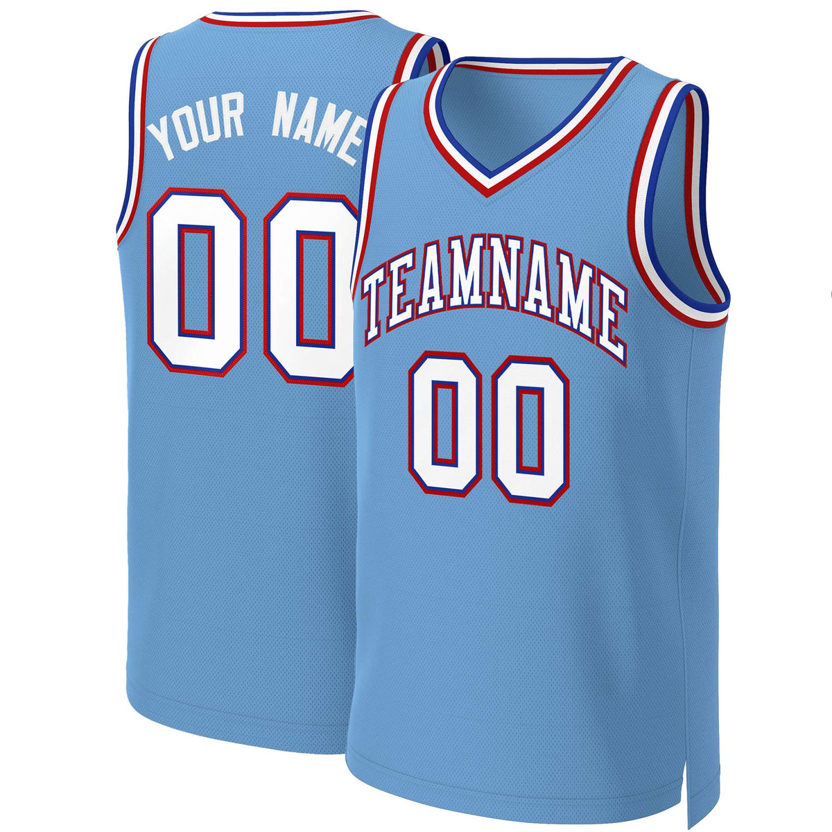 Custom Light Blue White-Royal Classic Tops Basketball Jersey