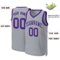 Custom Gray Purple Classic Tops Basketball Jersey Limited