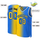 Custom Yellow Blue-Black Gradient Fashion Tops Basketball Jersey Limited