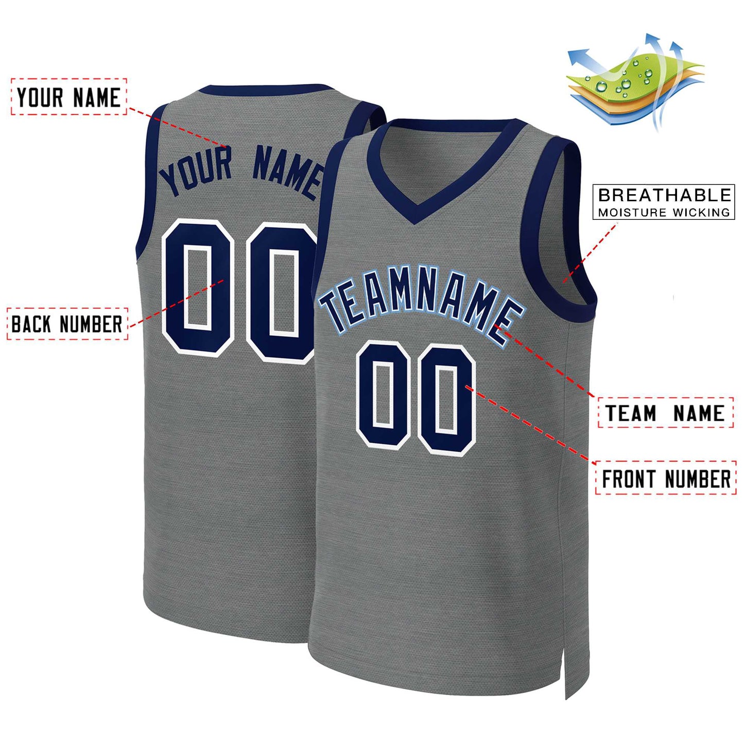 Custom Dark Gray Navy-White Classic Tops Basketball Jersey Limited