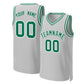 Custom Gray Kelly Green-White Classic Tops Basketball Jersey