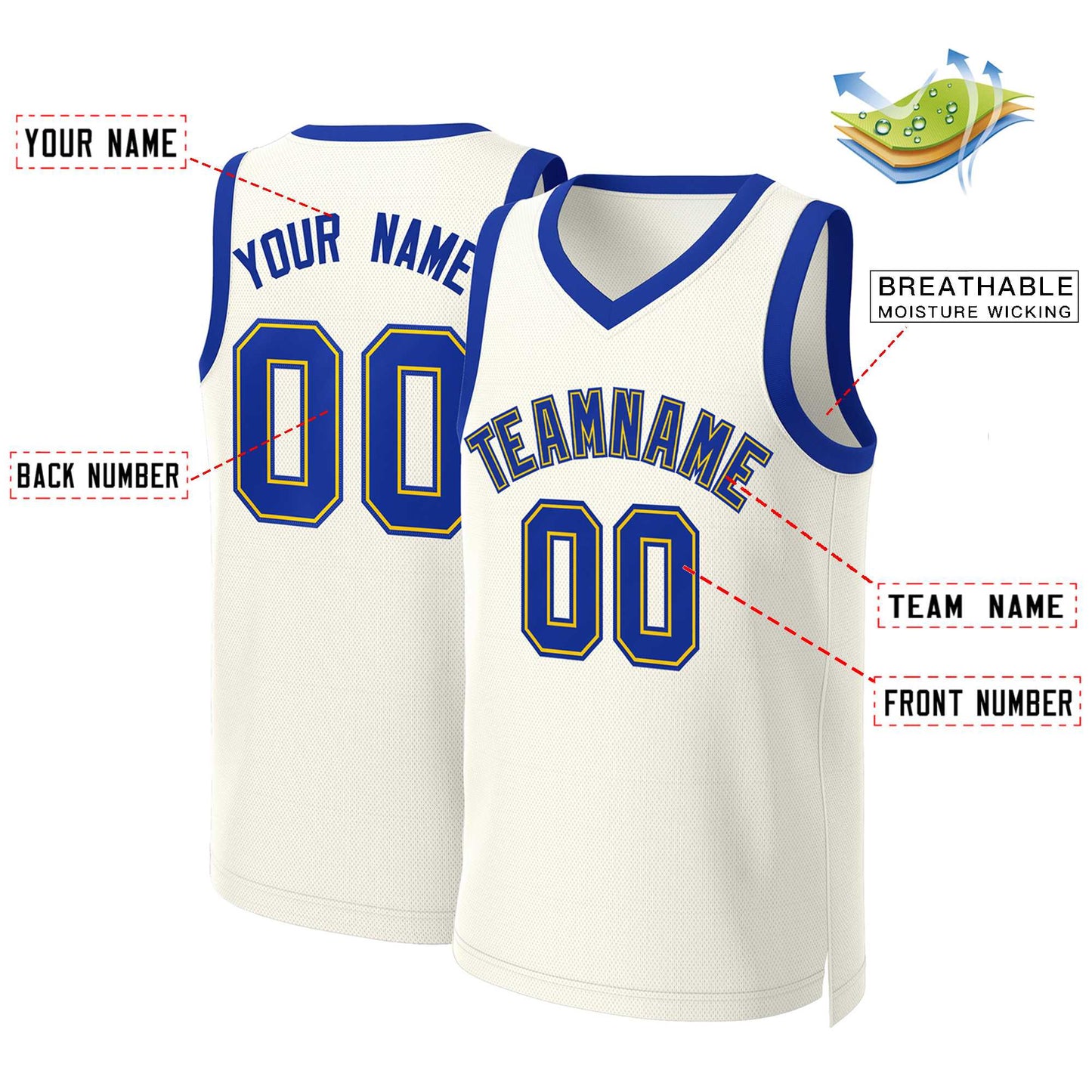Custom Khaki Royal-Yellow Classic Tops Basketball Jersey Limited