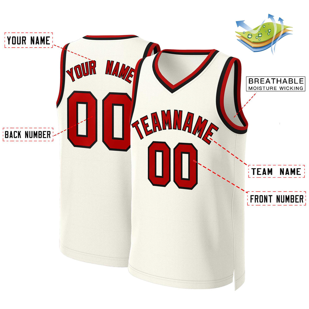 Custom Khaki Red-Black Classic Tops Basketball Jersey Limited