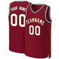 Custom Maroon White-Orange Classic Tops Basketball Jersey
