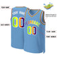 Custom Light Blue Purple-White Classic Gradient Fashion Tops Basketball Jersey Limited