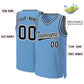 Custom Light Blue Black-White Classic Tops Basketball Jersey Limited