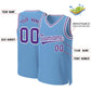 Custom Light Blue Purple-White Classic Tops Basketball Jersey Limited