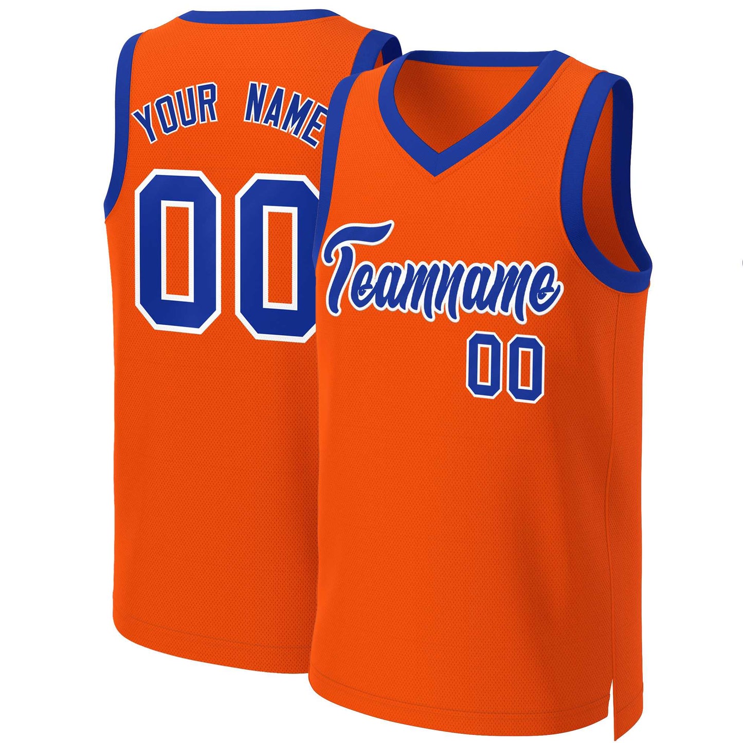 Custom Orange Royal-White Classic Tops Basketball Jersey