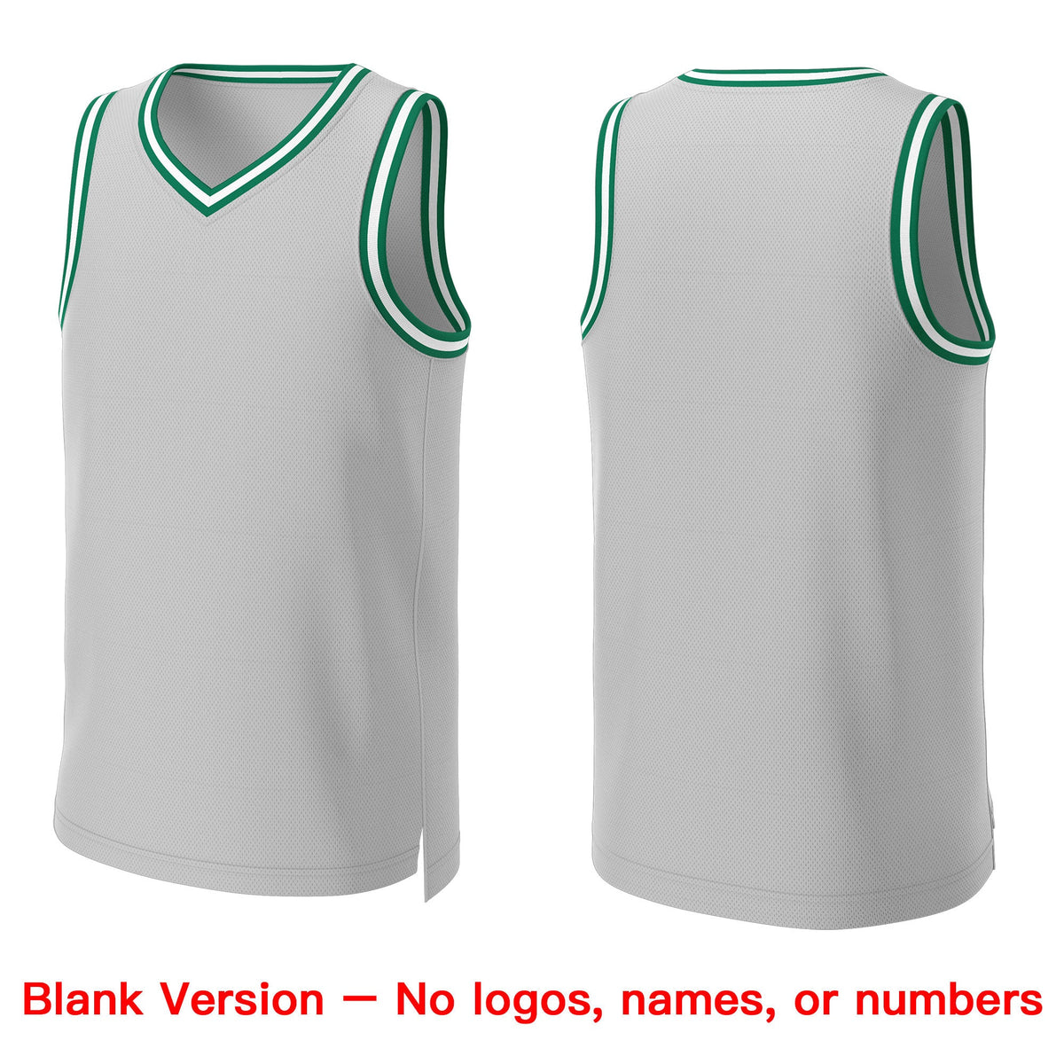 Custom Gray Kelly Green-White Classic Tops Basketball Jersey Limited