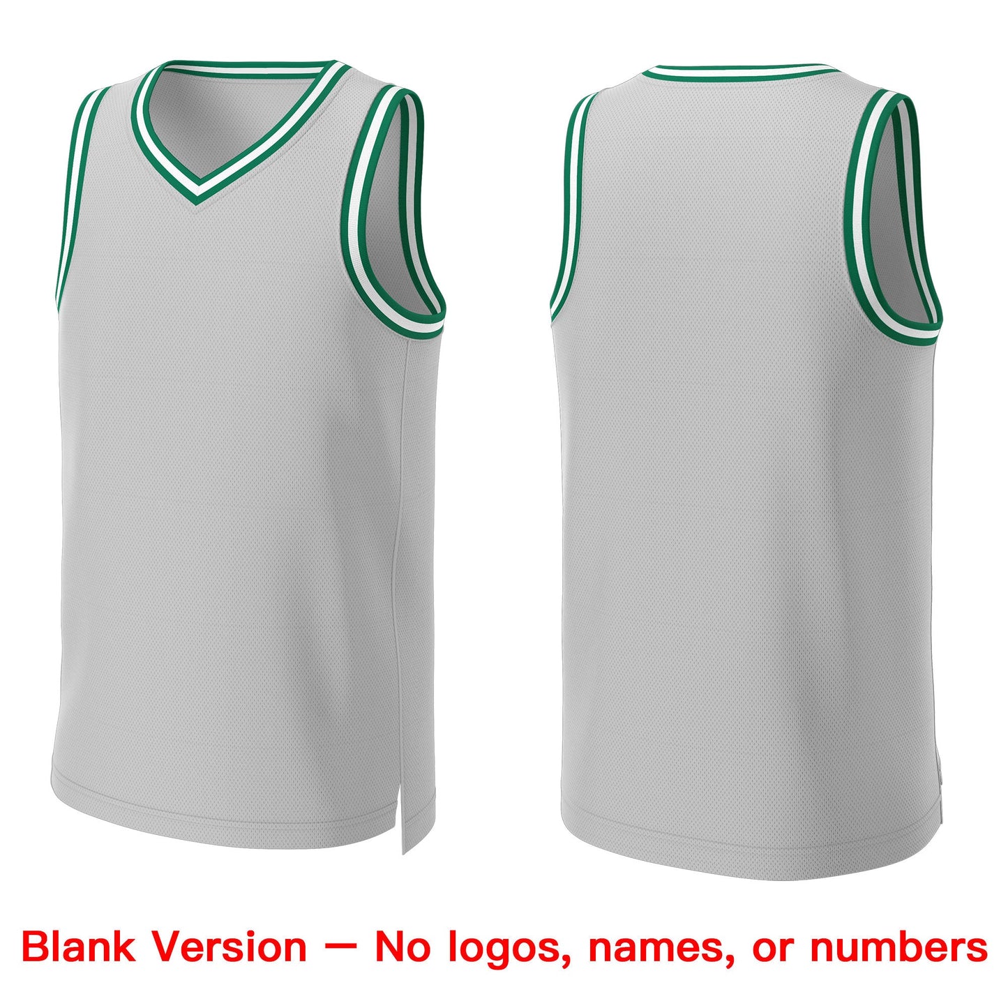 Custom Gray Kelly Green-White Classic Tops Basketball Jersey Limited