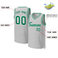 Custom Gray Kelly Green-White Classic Tops Basketball Jersey Limited