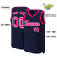 Custom Navy Pink-White Classic Tops Basketball Jersey Limited