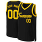 Custom Black Yellow Classic Tops Basketball Jersey