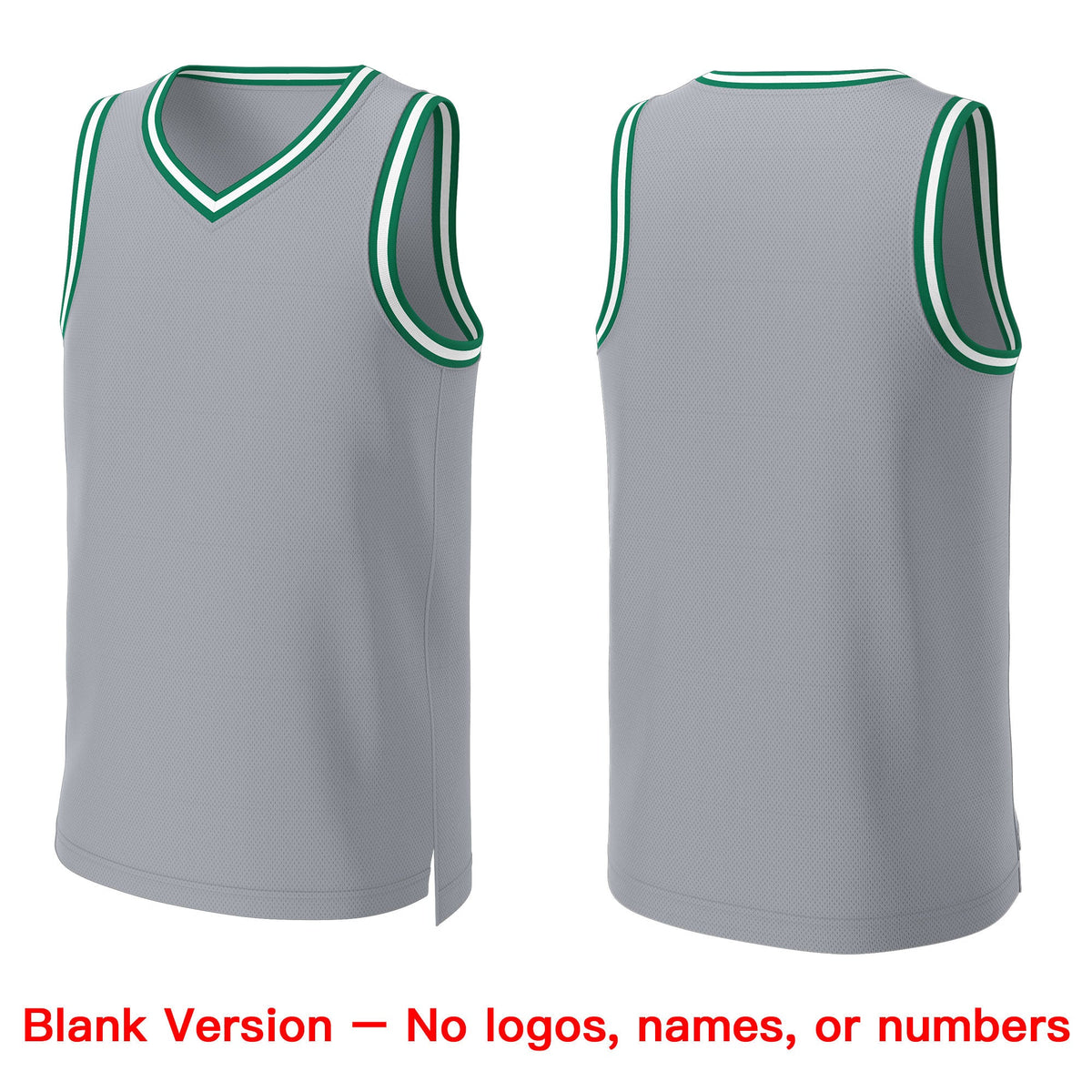 Custom Gray Kelly Green-White Classic Tops Basketball Jersey Limited