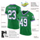 Custom Grass Green White-Purple Mesh Authentic Throwback Football Jersey Limited